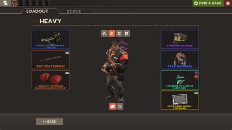 tf2 jojo loadout  The Gambler (Booties, Scottsman's Skullcutter, Tide Turner):If you haven't already read the "Overview," this guide showcases many different cosmetic loadouts that all 9 mercenaries can wear